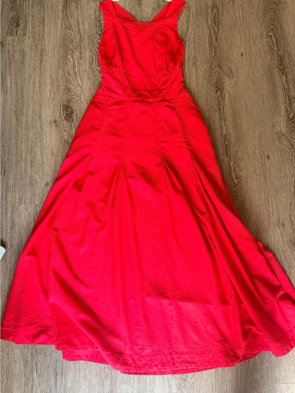 Rachel Zoe Red Linen Blend Cross Back Maxi Dress Size 8 Elegant Evening Gown - Picture 6 of 14